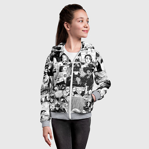 Детская толстовка на молнии Магическая Битва / 3D-Меланж – фото 4