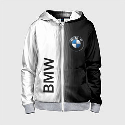 Толстовка на молнии детская Black and White BMW, цвет: 3D-меланж