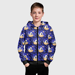 Толстовка на молнии детская Sonic pattern, цвет: 3D-черный — фото 2