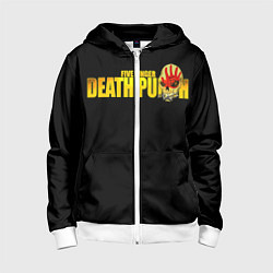 Толстовка на молнии детская FFDP Five Finger Death Punch, цвет: 3D-белый