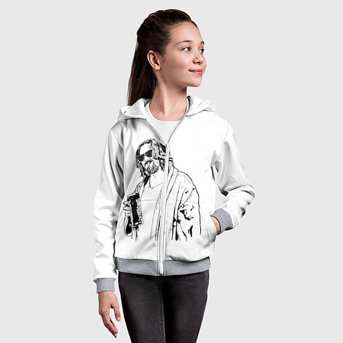 Детская толстовка на молнии Большой Лебовски Big Lebowski / 3D-Меланж – фото 4