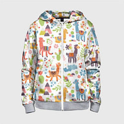 Детская толстовка на молнии Ламы