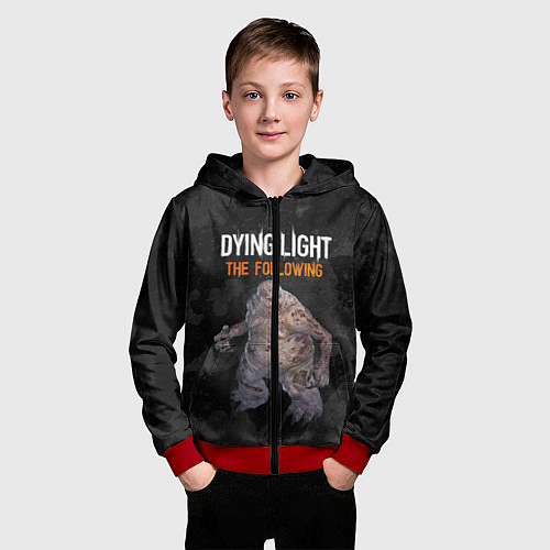Детская толстовка на молнии Dying light мутант / 3D-Красный – фото 3