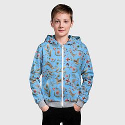 Толстовка на молнии детская Кролик и Синичка, цвет: 3D-меланж — фото 2