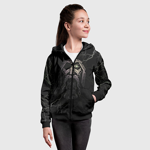 Детская толстовка на молнии Odin / 3D-Черный – фото 4