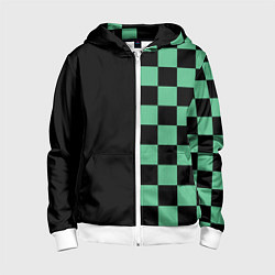 Толстовка на молнии детская КОСТЮМ TANJIRO KAMADO ТАНДЖИРО, цвет: 3D-белый