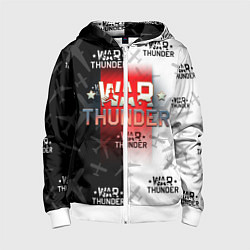 Толстовка на молнии детская WAR THUNDER ВАР ТАНДЕР, цвет: 3D-белый