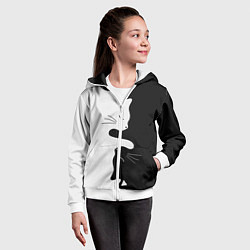 Толстовка на молнии детская Коты инь янь, цвет: 3D-белый — фото 2