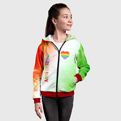 Толстовка на молнии детская Pop It Anti Stress - Heart - Fire, цвет: 3D-красный — фото 2