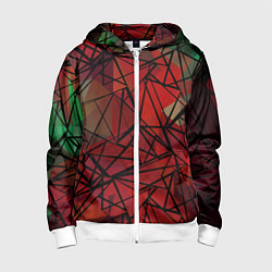 Толстовка на молнии детская Абстрактный геометрический, цвет: 3D-белый