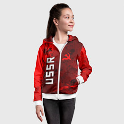 Толстовка на молнии детская USSR - Серп и Молот - Краска, цвет: 3D-белый — фото 2