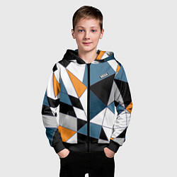 Толстовка на молнии детская Геометрический узор, цвет: 3D-черный — фото 2