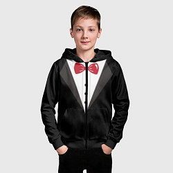 Толстовка на молнии детская Смокинг, цвет: 3D-черный — фото 2