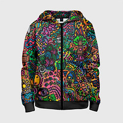 Детская толстовка на молнии Кислотные узоры психоделика