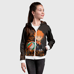 Толстовка на молнии детская Хината Волейбол, цвет: 3D-белый — фото 2