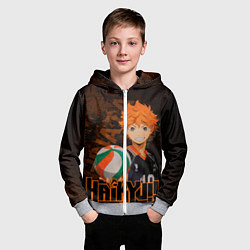 Толстовка на молнии детская Хината Волейбол, цвет: 3D-меланж — фото 2