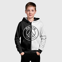 Толстовка на молнии детская ФК ПСЖ PSG BLACK & WHITE, цвет: 3D-черный — фото 2