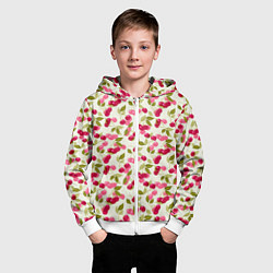 Толстовка на молнии детская Спелая вишня, цвет: 3D-белый — фото 2