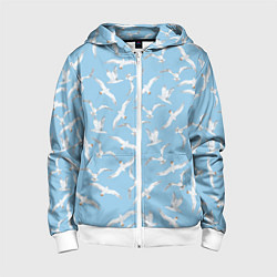 Детская толстовка на молнии Чайки в небе паттерн