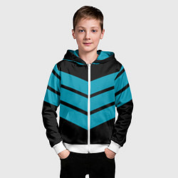 Толстовка на молнии детская Минималистичные три полоски, цвет: 3D-белый — фото 2