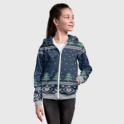 Толстовка на молнии детская Зимняя ночь, цвет: 3D-меланж — фото 2