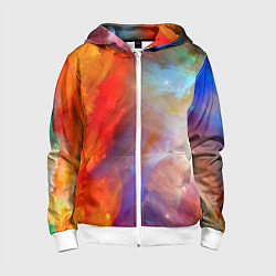 Толстовка на молнии детская Сине-желтое небо, цвет: 3D-белый