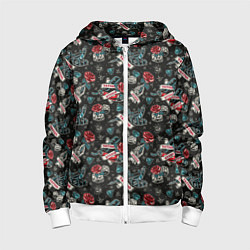 Толстовка на молнии детская TATTOO, цвет: 3D-белый