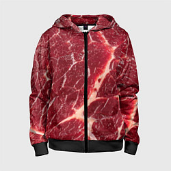 Толстовка на молнии детская Мясо на Хэллоуин, цвет: 3D-черный