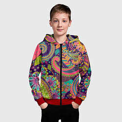 Толстовка на молнии детская Яркий красочный узор, цвет: 3D-красный — фото 2