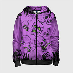 Детская толстовка на молнии Живые мертвецы Кладбище черепов