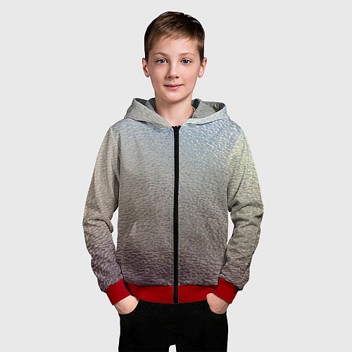 Детская толстовка на молнии Металликскин / 3D-Красный – фото 3