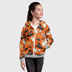 Толстовка на молнии детская Хэллоуинские шалости, цвет: 3D-меланж — фото 2
