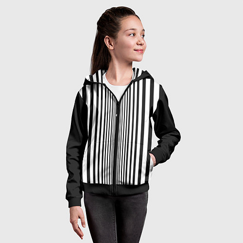 Детская толстовка на молнии Эффект Доплера / 3D-Черный – фото 4