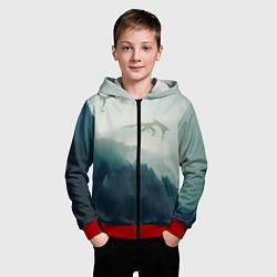 Толстовка на молнии детская ДРАКОНЫ НАД ЛЕСОМ DRAGON, цвет: 3D-красный — фото 2