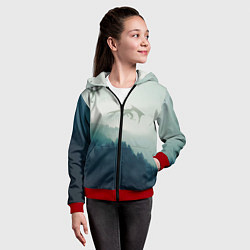 Толстовка на молнии детская ДРАКОНЫ НАД ЛЕСОМ DRAGON, цвет: 3D-красный — фото 2