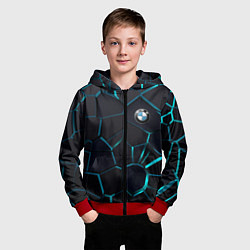 Толстовка на молнии детская BMW 3D плиты с подсветкой, цвет: 3D-красный — фото 2