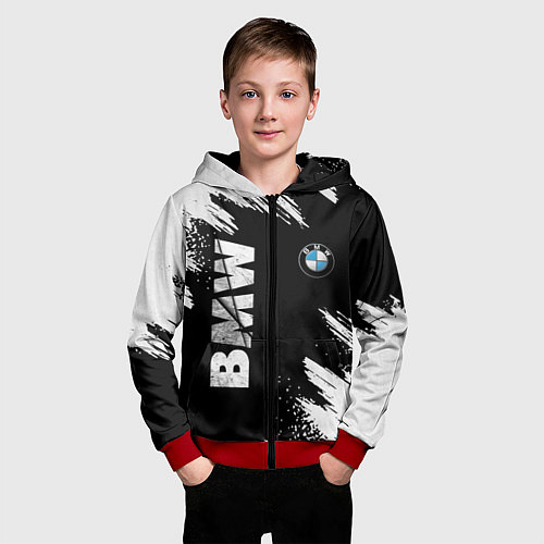 Детская толстовка на молнии BMW GRUNGE БМВ ГРАНЖ / 3D-Красный – фото 3