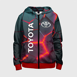 Толстовка на молнии детская TOYOTA 3D NEON ТОЙОТА 3Д ПЛИТЫ НЕОН, цвет: 3D-красный
