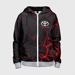 Толстовка на молнии детская Тойота 3D плиты с подсветкой, цвет: 3D-меланж