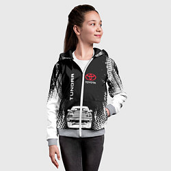 Толстовка на молнии детская Toyota Tundra Следы шин, цвет: 3D-меланж — фото 2