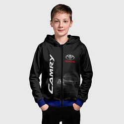 Толстовка на молнии детская Черная Тойота Камри, цвет: 3D-синий — фото 2