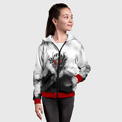 Толстовка на молнии детская Берсерк: Облачно, цвет: 3D-красный — фото 2