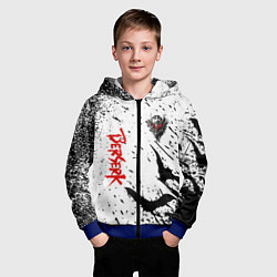 Толстовка на молнии детская Берсерк: Гранж, цвет: 3D-синий — фото 2