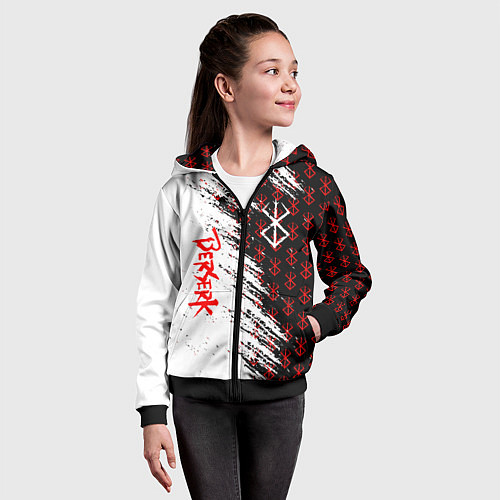 Детская толстовка на молнии Berserk Anime / 3D-Черный – фото 4