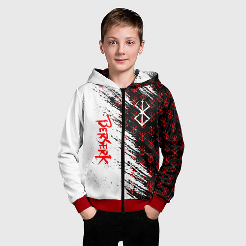Детская толстовка на молнии Berserk Anime / 3D-Красный – фото 3