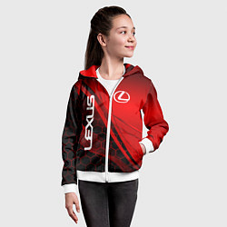 Толстовка на молнии детская LEXUS RED GEOMETRY ЛЕКСУС, цвет: 3D-белый — фото 2