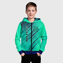 Толстовка на молнии детская Нилетто Niletto лого, цвет: 3D-синий — фото 2