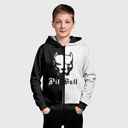 Толстовка на молнии детская Pit Bull боец, цвет: 3D-черный — фото 2