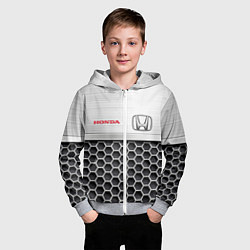 Толстовка на молнии детская HONDA Стальная решетка, цвет: 3D-меланж — фото 2