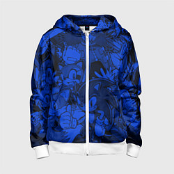 Детская толстовка на молнии SONIC BLUE PATTERN СИНИЙ ЁЖ
